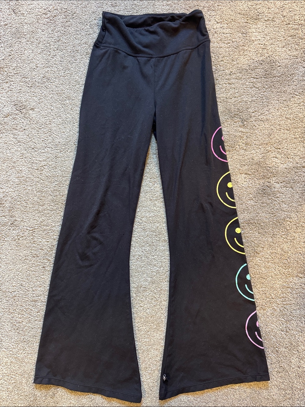 Kids Pixie Lane Simply Soft Luxe Black Flare with Multicolor Smile Prints